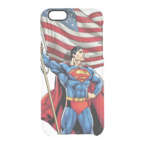 Superman Holding US Flag Clear iPhone 6/6S Case