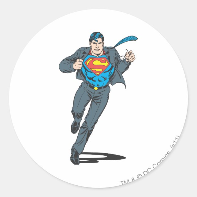Superman in Business Garb Classic Round Sticker (Front)