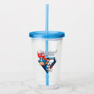 Superman & Krypto Soar Acrylic Tumbler