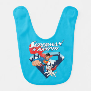 Superman & Krypto Soar Baby Bib