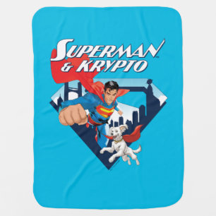 Superman & Krypto Soar Baby Blanket