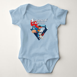 Superman & Krypto Soar Baby Bodysuit
