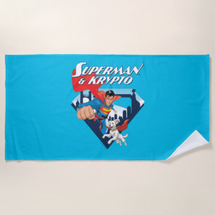 Superman & Krypto Soar Beach Towel