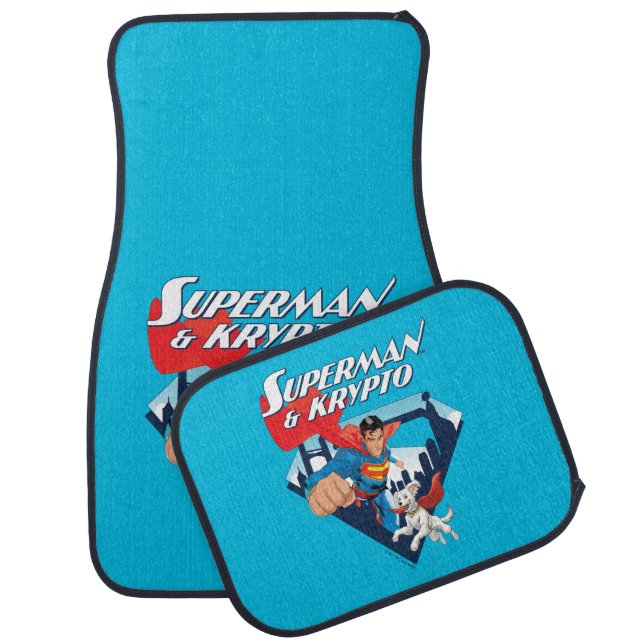 Superman & Krypto Soar Car Floor Mat (Set)