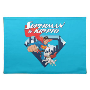 Superman & Krypto Soar Cloth Placemat