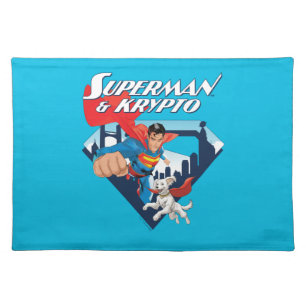Superman & Krypto Soar Cloth Placemat