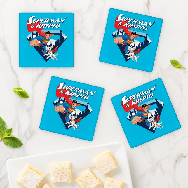 Superman & Krypto Soar Coaster Set (In Situ)