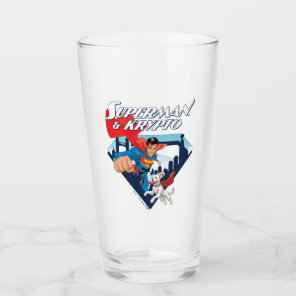 Superman & Krypto Soar Glass