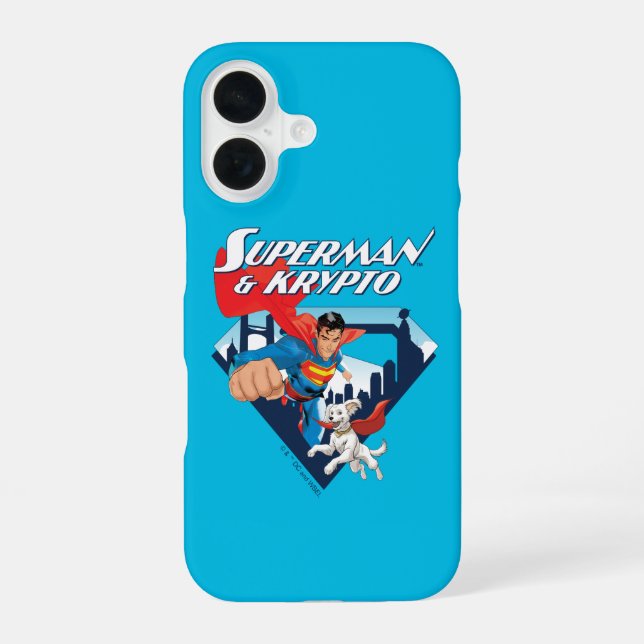 Superman & Krypto Soar Iphone Case (Back)