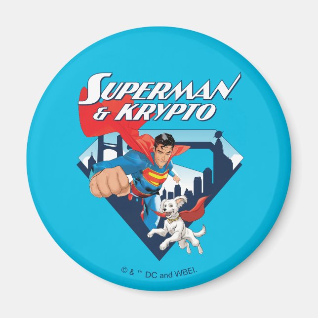 Superman & Krypto Soar Magnet (Front)