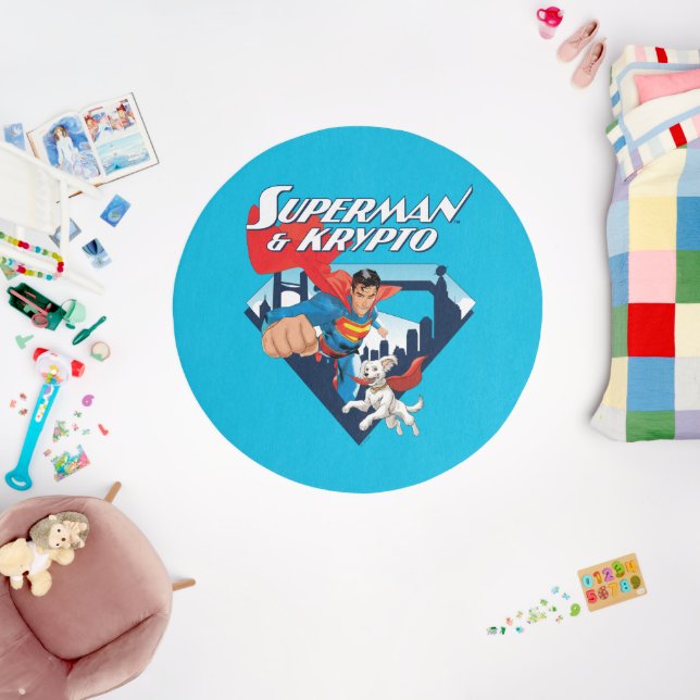 Superman & Krypto Soar Rug (Insitu (Babyroom))