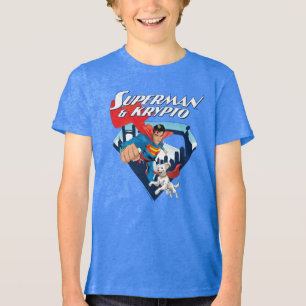 Superman & Krypto Soar Tri-Blend Shirt