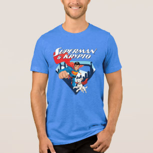 Superman & Krypto Soar Tri-Blend Shirt