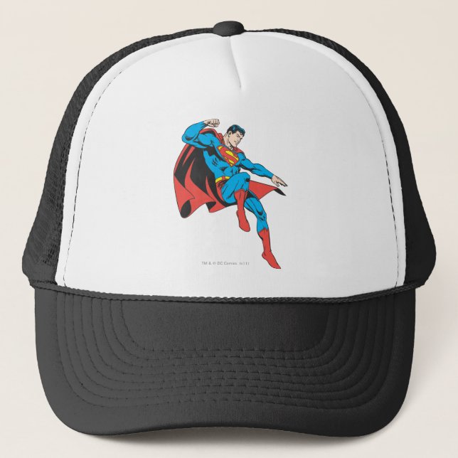 Superman Lands Lightly Trucker Hat (Front)