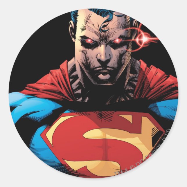 Superman - Laser Vision Classic Round Sticker (Front)