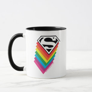 Superman Layered Rainbow Logo Mug