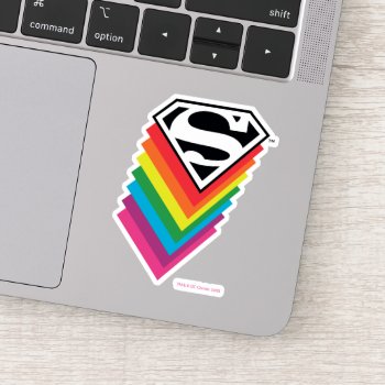 Superman Layered Rainbow Logo Sticker by justiceleague at Zazzle