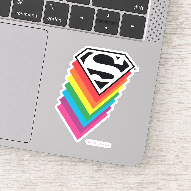 Superman Layered Rainbow Logo Sticker (Detail)