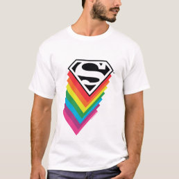 Superman Layered Rainbow Logo T-Shirt