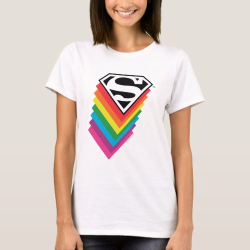 Superman Layered Rainbow Logo T_Shirt