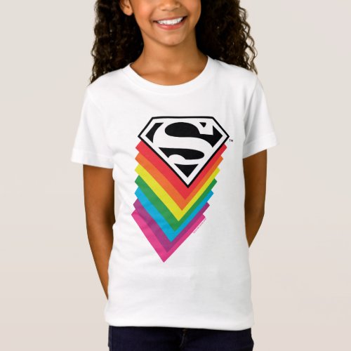 Superman Layered Rainbow Logo T_Shirt