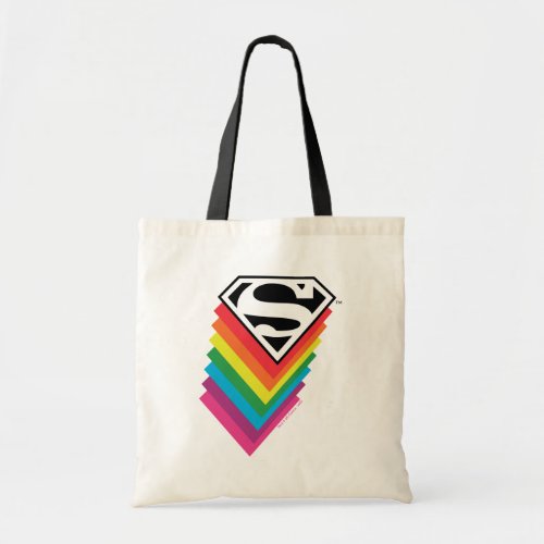 Superman Layered Rainbow Logo Tote Bag