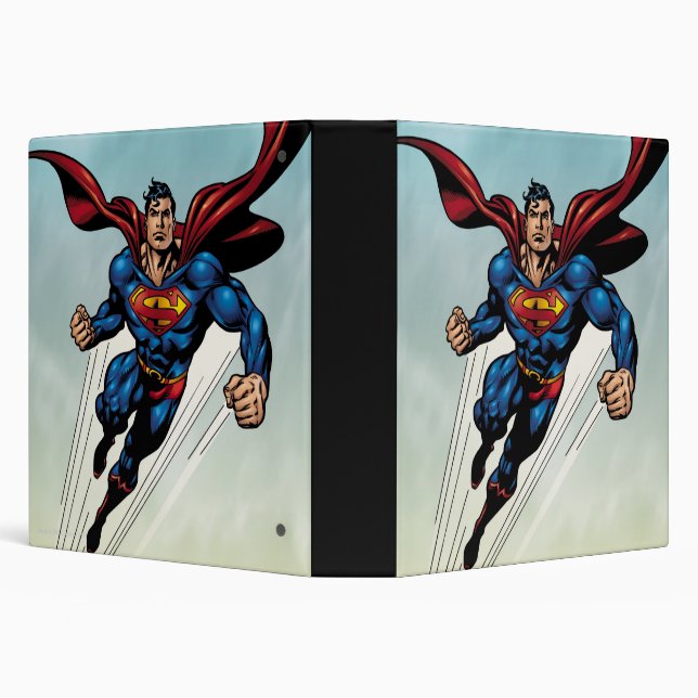 Superman leaps upward 3 ring binder (Background)