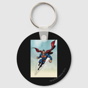 Superman leaps upward keychain