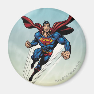 Superman leaps upward magnet