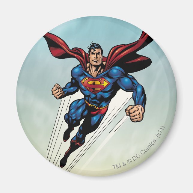 Superman leaps upward magnet (Front)
