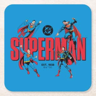 Superman Legends Forever Graphic Square Paper Coaster