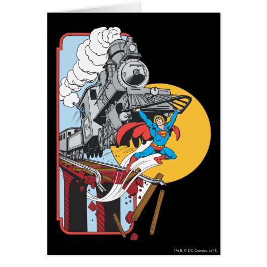 Superman Lifts Train Cards (Front)