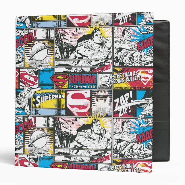 Superman Logo Pattern 2 3 Ring Binder (Front/Inside)