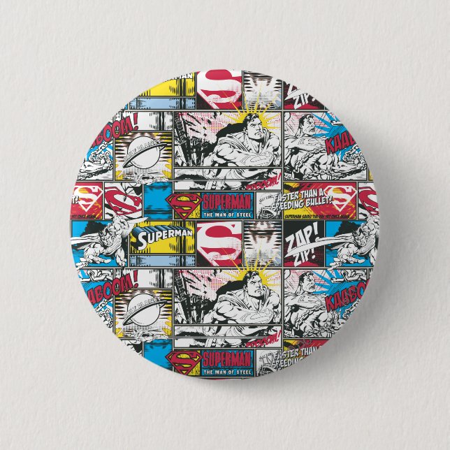 Superman Logo Pattern 2 Button (Front)