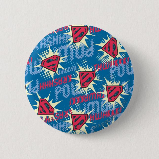 Superman Logo Pattern Button (Front)
