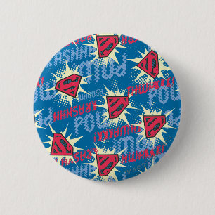 Superman Logo Pattern Button