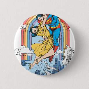 Superman & Lois in Yellow Pinback Button