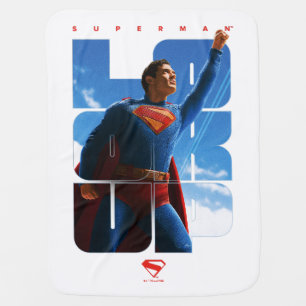 Superman Look Up Pose Baby Blanket