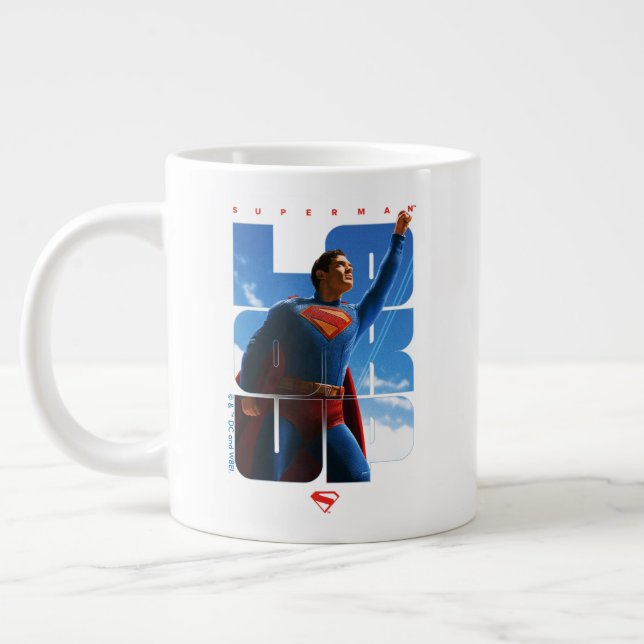 Superman Look Up Pose Giant Coffee Mug (Left)
