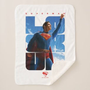 Superman Look Up Pose Sherpa Blanket