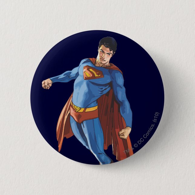 Superman Looking Down Pinback Button (Front)