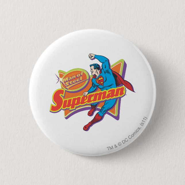 Superman - Man of Steel Pinback Button (Front)