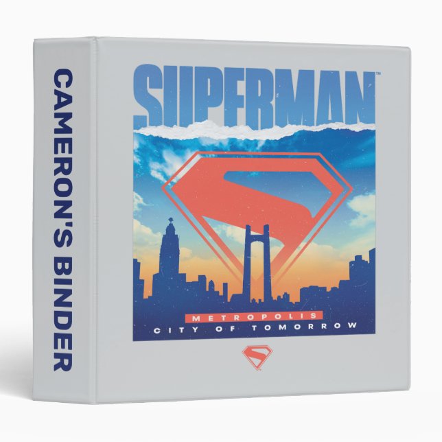 Superman Metropolis Skyline 3 Ring Binder (Front/Spine)