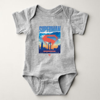 Superman Metropolis Skyline Baby Bodysuit
