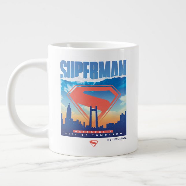 Superman Metropolis Skyline Giant Coffee Mug (Left)