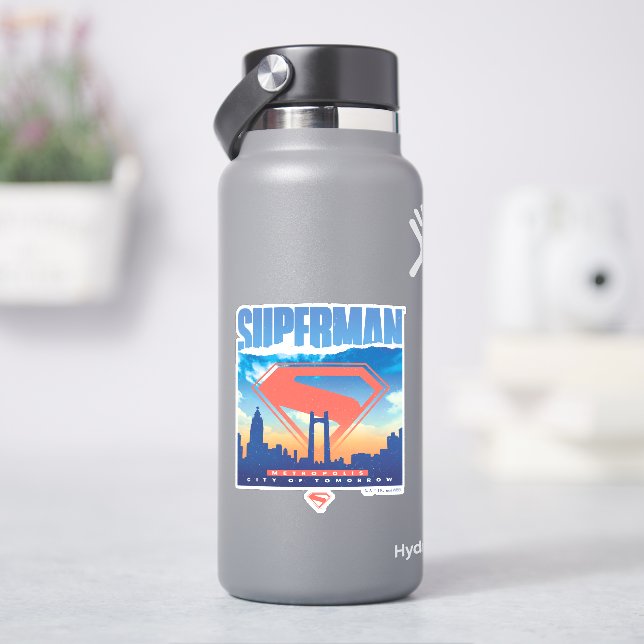 Superman Metropolis Skyline Sticker (HydroFlask)