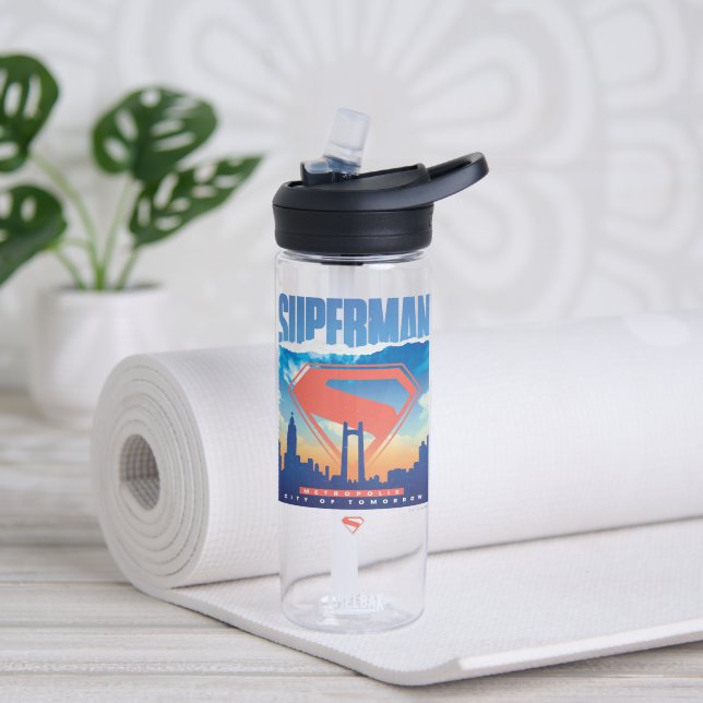 Superman Metropolis Skyline Water Bottle (Yoga)