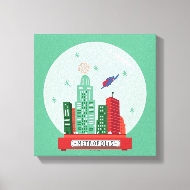 Superman Metropolis Snow Globe Graphic Canvas Print (Front)