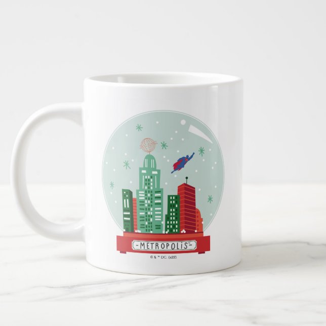 Superman Metropolis Snow Globe Graphic Giant Coffee Mug (Left)