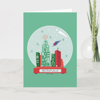 Superman Metropolis Snow Globe Graphic Holiday Card